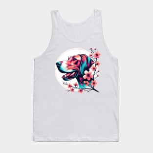 Pointer Enjoys Spring Amidst Cherry Blossoms Tank Top